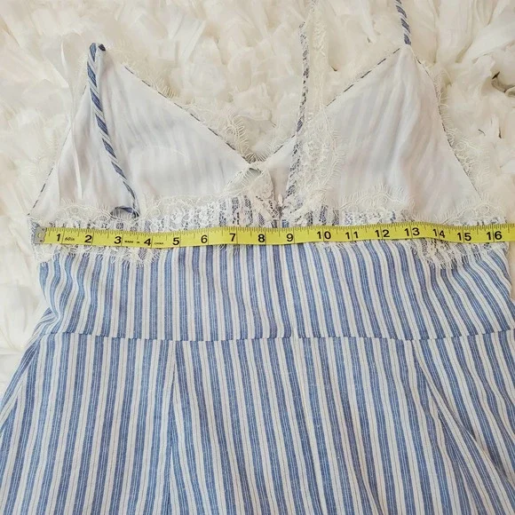 LUSH | BOUTIQUE IVY & LEO STRIPED LACE SUNDRESS SLIP DRESS WOMEN'S LARGE NWT - Picture 11 of 17